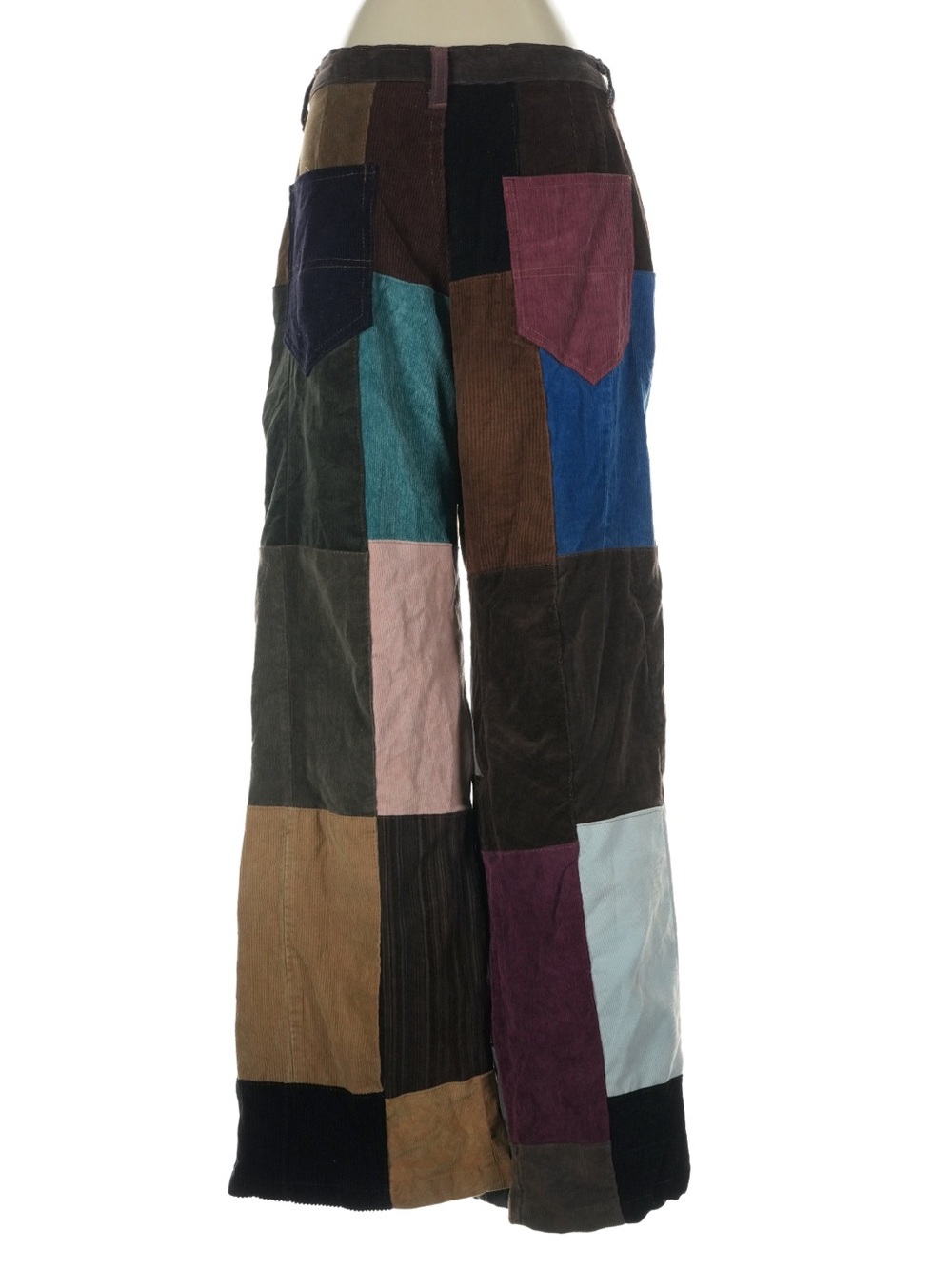 VTG Women’s Patchwork Cordurory Wide-Leg Pants - Multicolor - Picture 3 of 6